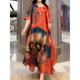 Women's Two Piece Dress Set Casual Dress Swing Dress Print Dress Daily Holiday Fashion Casual Print Midi Dress Crew Neck Half Sleeve Floral Print Loose Fit Red Blue Orange Summer Spring M L XL XXL 3XL