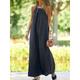 Women's White Dress Casual Dress Swing Dress Maxi long Dress Cotton Split Basic Daily Vacation Halter Neck Sleeveless Summer Spring Black White Plain