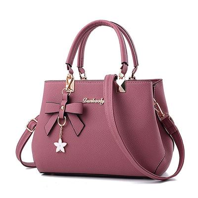 Women's Handbag Crossbody Bag Satchel Top Handle Bag PU Leather Office Daily Date Bowknot Solid Color Wine Black Pink