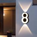 LED House Numbers Outside Wall Light IP65 Waterproof LED Floating Home Address Number Stainless Steel Large, Modern House Numbers for Outside, Yard, Street 110-240V