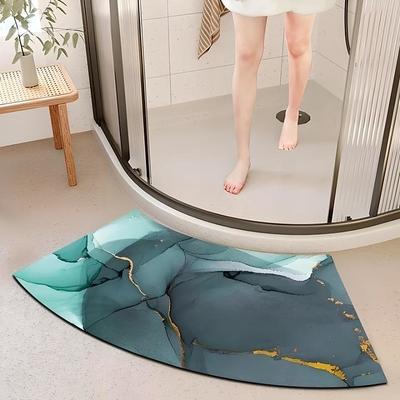 Diatomaceous Earth Bath Mat Non-slip Arcute Marble Pattern Super Absorbent Toilet Door Quick-Drying Foot Mat Entry Door Mat Non-Slip Mat