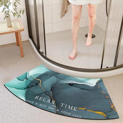 Diatomaceous Earth Bath Mat Non-slip Arcute Marble Pattern Super Absorbent Toilet Door Quick-Drying Foot Mat Entry Door Mat Non-Slip Mat