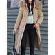 Women's Parka Long Coat Thicken Puffer Jacket Thermal Warm Winter Coat with Fur Collar Hood Fall Windproof Heated Jacket with Pockets Warm Stylish Casual Street Jacket Long Sleeve Black Red Green