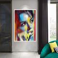 Hand Painted Wall Art Colorful Woman Face oil painting Wall Art Painting Abstract Female Face painting Home Decor Girl Portrait picture Home Decoration ready to hang or canvas