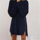 Women's Sweater Dress Jumper Dress Casual Dress Mini Dress Knitwear Basic Pure Color Winter Dress Daily Holiday Fall Dress Crew Neck Long Sleeve Zipper Boom Sale Dress Regular Fit Pink Wine Navy Blue