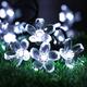 1/2pcs Solar Flower String Lights Outdoor 6.5m 30LEDs Cherry Blossoms Fairy Lights Waterpoof 8 Modes for Garden Patio Spring Decoration Yard Lawn Christmas Tree Holiday Party Warm White Colorful White