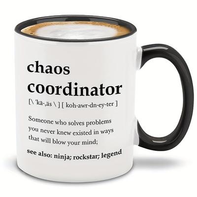 Chaos Coordinator Mug - Portable Coffee Mugs 11 Oz Boss Lady Gifts For Women Boss Mug Unique Gifts For Women Cool Gifts For Coworkers Teacher Appreciation Gifts