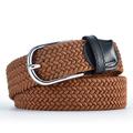 Unisex Braided Belts Fashionable Simple Knit Buckle Belt Black White Canvas Alloy Plain Outdoor Sports Ideal Gift