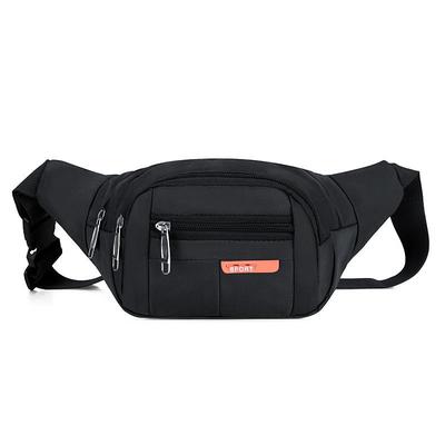Black Waterproof Waist Bag – Multi-Pocket Fanny Pack for Travel, Hiking, Running, and Outdoor Sports