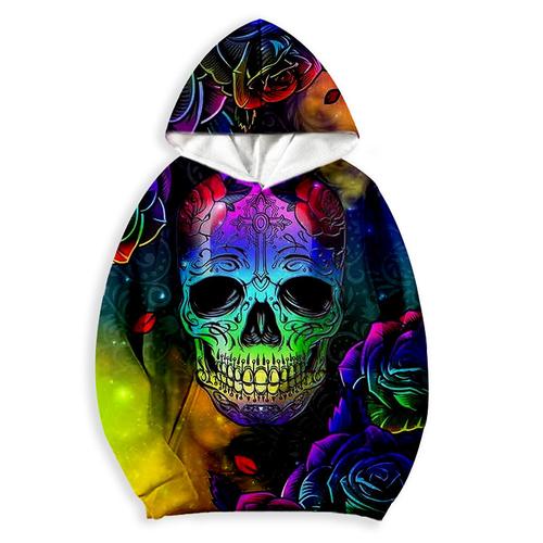 Boys 3D Skull Hoodie Long Sleeve 3D Print Fall Winter Active Cool Basic Kids 2-12 Years 4-12 Years School Outdoor Daily