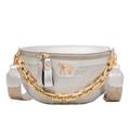 Crocodile Pattern Fanny Pack Trendy Waist Bag For Travel Sports Stylish Chain Decor Faux Leather Chest Bag