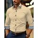 Men's Shirt Button Up Shirt Casual Shirt Black White Pink Wine Navy Blue Long Sleeve Plaid Color Block Lapel Daily Vacation Patchwork Clothing Apparel Fashion Casual Smart Casual