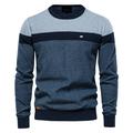 Men's Pullover Sweater Jumper Ribbed Knit Knitted Color Block Round Keep Warm Modern Contemporary Business Daily Wear Clothing Apparel Winter Fall Green Dark Navy M L XL