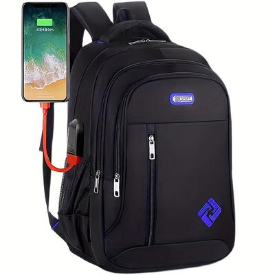 1pc Ultralight Backpack Men's Computer Backpack Large Capacity Travel High School Junior High School Students Schoolbag With USB Charging Port Anti-splash Water Schoolbag Laptop Notebook Bag