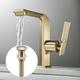 Waterfall Bathroom Sink Mixer Faucet Brass, Single Handle Basin Taps One Hole Faucets with Hot and Cold Hose, Waterfall Spout Brass Bath Tap Chrome Black Gold Grey