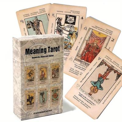 Meaning Tarot Card With Meaning On Them Beginner Tarot Keyword Antiqued Tarot Deck Learn Tarot 78 Cards for Christmas Gifts