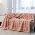 Super Soft Faux Fur Throw Blanket Royal Luxury Cozy Plush Blanket use for Couch Sofa Bed Chair, Reversible Fuzzy Faux Fur Velvet Blanket