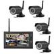 7 inch TFT Digital 2.4G Wireless Cameras Audio Video Baby Monitors 4CH Quad CCTV DVR Security System With IR night light Camera