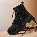 Men's Boots Work Boots Walking Casual Daily Leather Comfortable Booties / Ankle Boots Loafer Black Khaki Gray Spring Fall