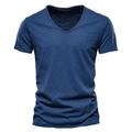 Men's Tee T shirt Tee Shirt Graphic Patterned Solid Colored V Neck Daily Short Sleeve Slim Tops Basic Streetwear White Black Light gray / Summer / Spring / Summer