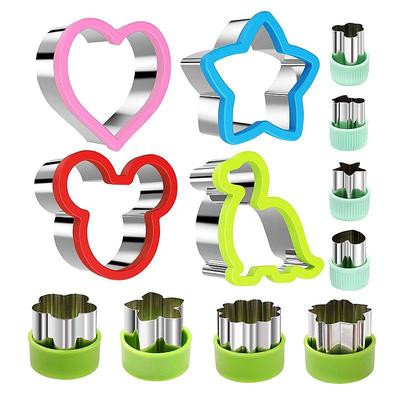 Sandwich Cutter and Sealer Set, Sandwich Maker, Vegetable Cookie Cutters Fruit Shape Cutters Bento Box Accessories Great for Lunchbox, with 10 Cartoon Toothpicks(Heart, Star, Circular