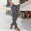 Women's Joggers Straight Graphic Print Full Length Stretchy coastalgrandmastyle Stylish Daily Wear Going out Black White Black S M Autumn / Fall Spring Summer