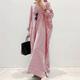 Women's Cotton Linen Maxi Shirt Dress Casual Split Long Sleeve for All Seasons 2024 Spring