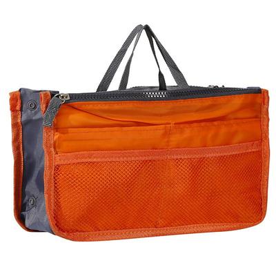 16 Color Practical Dual Handbag Purse Nylon Dual Organizer Insert Cosmetic Storage Bag Black