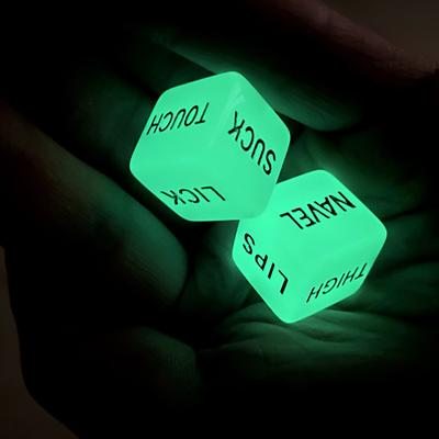 Glowing At Night Fun English Dice Sieve Swing Color Float Carved Adult Sex Products