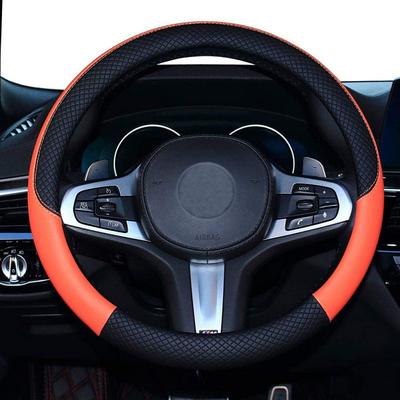 Car Steering Wheel Cover Leather Universal 15 Inch Fit Anti-Slip amp; Odor-Free