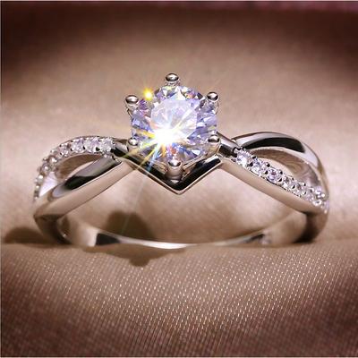 1PC Ring For Women's AAA Cubic Zirconia White Wedding Anniversary Birthday Alloy Classic