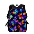 Women's Kid's Girls' Backpack School Bag Bookbag 3D Print Commuter Backpack School Daily Animal 3D Print Oxford Large Capacity Zipper Print Black Purple Rainbow