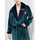 Men's Pajamas Robe Bathrobe Bath Gown Plain Stylish Casual Comfort Home Daily Bed Flannel Comfort Warm Lapel Long Sleeve Pocket Belt Included Fall Winter Wine Red