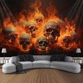 Fire Skulls Hanging Tapestry Wall Art Large Tapestry Mural Decor Photograph Backdrop Blanket Curtain Home Bedroom Living Room Decoration