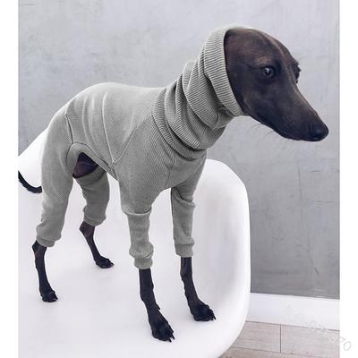 Winter Dog Coat Jacket Tight Dog Hoodie Dog Jumper Sweater for Greyhound Whippet,Dog Clothes Greyhound Turtleneck Sweatershirt Jumper,Warm T-Shirt Pet Clothes (Black,5XL)