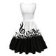 Women's Retro 1950s Vintage Tea Dresses Midi Dress Daily Date Ruched Print Note Crew Neck Sleeveless Slim Summer Spring 2023 Black And White Black S M L XL