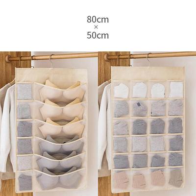 Dual-Sided Hanging Closet Organizer Pocket for Underwear Stocking Toiletries Accessories Bra Dresser Panty Socks Drawers Home Basics