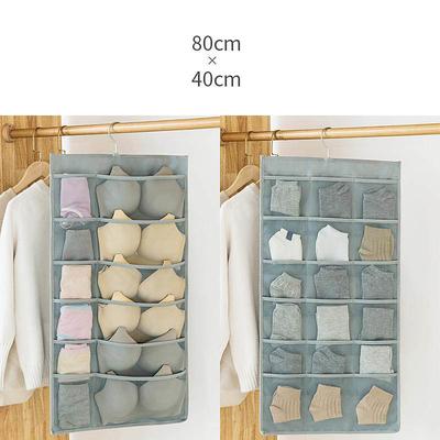 Dual-Sided Hanging Closet Organizer Pocket for Underwear Stocking Toiletries Accessories Bra Dresser Panty Socks Drawers Home Basics