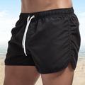 Men's Board Shorts Swim Shorts Swim Trunks Pocket Drawstring Straight Leg Plain Quick Dry Outdoor Daily Holiday Sports Casual Black White Micro-elastic