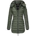 Women's Parka Lightweight Quilted Jacket Mid-Length Puffer Jacket Thermal Winter Coat with Pocket Zipper Hooded Coat Active Casual Outerwear Long Sleeve