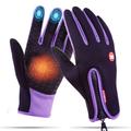 Winter Gloves Bike Gloves Cycling Gloves Ski Gloves Mountain Bike MTB Anti-Slip Touch Screen Gloves Thermal Warm Waterproof Full Finger Gloves Sports Gloves Fleece Silicone Gel Black Purple