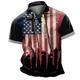 Eagle American Flag Men's Vintage 3D Print Polo Shirt Golf Polo Outdoor Daily Wear Streetwear Polyester Short Sleeve Lace Up Neck Polo Shirts Red Blue Summer S M L Micro-elastic Lapel Polo