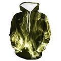 Men's Unisex Hoodie Pullover Hoodie Sweatshirt Yellow Red Purple Green Hooded Graphic Flame Daily Going out 3D Print Plus Size Basic Casual Spring Summer Clothing Apparel Hoodies Sweatshirts Long