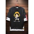 One Piece Monkey D. Luffy T-shirt Cartoon Manga Anime Fake two piece Harajuku Street Style T-shirt For Couple's Men's Women's Adults' Hot Stamping