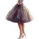 Lady's Princess Tutu Tulle Midi Knee Length Skirt Underskirt 1950s Petticoat Hoop Skirt Tutu Under Skirt Crinoline Tulle Skirt Women's Costume Vintage Cosplay Party Evening Prom Knee Length