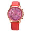 Geneva Women Quartz Watch Outdoor Casual Wristwatch Analog Waterproof Leather Strap Watch