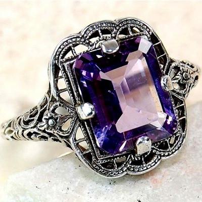 1PC Ring For Women's AAA Cubic Zirconia Purple Blue Wedding Holiday Alloy