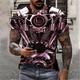 Men's Machine Motorcycle T Shirt Short Sleeve T shirt 3D Print Round Neck Shirt Sports Fashion Designer Outdoor Vacation Street Black Red Blue Summer Clothing Apparel S M L XL XXL XXXL 4XL