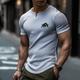 Bull Casual Mens 3D Shirt Grey Summer Cotton Men'S Waffle Graphic Cow V Neck Clothing Apparel 3D Print Outdoor Daily Short Sleeve Fashion Designer