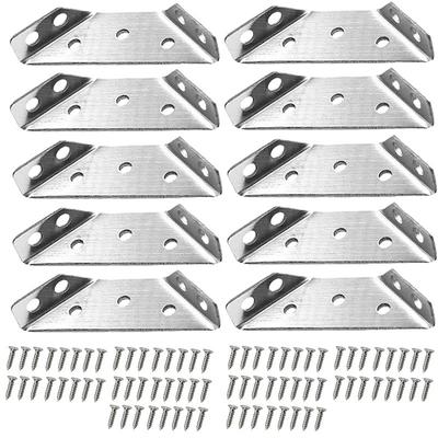 10Pcs Triangle Corner Brace Angle Bracke with Screws Shelf Support Fastener.Stainless Steel Corner Brace Triangular Flange Angle Bracket Mending Plate Furniture Fastener Joint Corner Connector